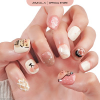 ราคา PP 040 AMOLA Pop Art เล็บแปะสำเร็จรูป Handmade 100 แถมฟรีเซ็ทติดเล็บ พร้อมกาว3M (22942656254)