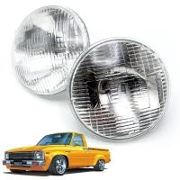 ราคา ไฟหน้า ซิมิน กลม ใหญ่ 7 นิ้ว ซ้าย ขวา เลนส์ใส เนื้อกระจก Denki 12V 75 55W Hilux RN30 Pick Up 1973 1983 Toyota (1417984723)