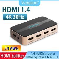 ราคา Vention HDMI 1X4 Splitter 1 In 4 Out Spliter สำหรับ TVbox PS3 4แล็ปท็อป HDMI Switch Adapter พร้อมแหล่งจ่ายไฟ HD Switcher 4kX2k 3D Splitter (17269010074)