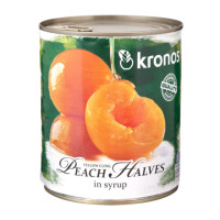 ราคา โครนอส ลูกพีชในน้ำเชื่อม 3 กิโลกรัม Peach Halves 3kg Kronos brand (14999110719)