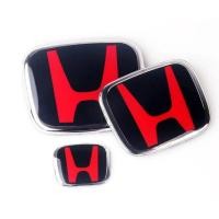 ราคา LCX สำหรับ3ชิ้น Honda LOGO ด้านหน้า ด้านหลัง พวงมาลัย Type R ป้าย สัญลักษณ์สีแดง ดำ CIVIC CITY CRV ACCORD BRIO MOBILIO BRV JAZZ (19376436345)