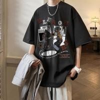 ราคา เสื้อยืดแขนสั้นผู้ชายสไตล์ฮิปฮอปสีแดงบริสุทธิ์คอตตอน 5 ส่วนครึ่งแขน เสื้อยืดแฟชั่นฤดูร้อนสำหรับเยาวชน (23322186651)