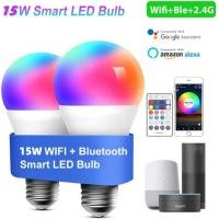 ราคา DP LANJIE Tuya smart bulb E27 7W 9W 15W WIFI Bluetooth bulb RGBCCT RGB Bulb mobile phone control led bulb Work WIth Smart Life APP And Tuya (22463868118)