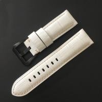 ราคา สายนาฬิกาหนังแท้ลายจระเข้สีขาว22มม 24มม 26มม สายเปลี่ยนสำหรับ Panerai Mido Seiko Pilot สร้อยข้อมือเข็มขัด (10658356116)