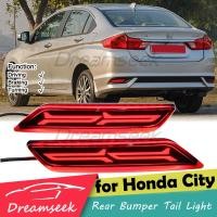 ราคา LED สะท้อนแสงด้านหลังกันชนไฟท้ายสำหรับ Honda City 2017 2018 2019ขับรถโคมไฟเบรกที่มีสัญญาณเลี้ยวแบบไดนามิก FJ รูปร่างเลนส์สีแดง (11215954414)