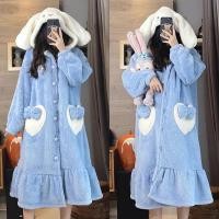ราคา หวานน่ารักหนาผ้าสักหลาดฤดูใบไม้ร่วงและฤดูหนาวใหม่ชุดนอนผู้หญิงบ้านเสื้อคลุม Sleepwear สามารถสวมใส่ด้านนอก (19626748195)