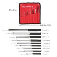 ราคา Zeberdany 9ชิ้นเหล็กทนทานม้วน PIN Punch set Mechanics Professional Tool Kit (22563916839)