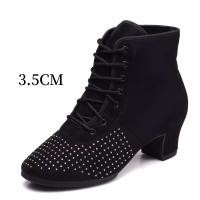 ราคา ส้นเตี้ยสีดำของผู้หญิงส้นเตี้ยสไตล์ลาตินผู้ใหญ่ส้นเหลี่ยมทันสมัย3 5ซม 5ซม รองเท้าเต้นรำ (21197214082)