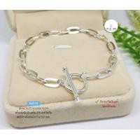 ราคา สร้อยข้อมือเงินแท้92 5 ลายโซ่เรือ หน้ากว้าง 5mm หนัก 2 สลึงตัน ยาว 6 5 7 5 นิ้ว งานไทย (19408438536)