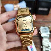 ราคา COD ส่งทั่วไทย นาฬิกาข้อมือหญิง SKMEI 1220 ของแท้100 นาฬิกาข้อมือ นาฬิกาลำลอง นาฬิกาข้อมือดิจิตอล 2ระบบ นาฬิกาควอตซ์ มัลติฟังชั่น สายสแตนเลส (423213527)