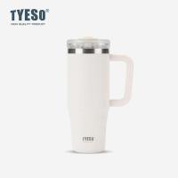 ราคา 100 Tyeso แก้วสแตนเลส 304 ขนาด เก็บเก็บความเย็น มีหูจับ มีหลอดดูด ยกดื่มได้ 900mL 1200mL (22156477305)