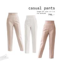 ราคา casual pants กางเกงขากระบอกเล็ก zip back (21403438267)
