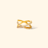 ราคา Shependence ต่างหูหนีบคริสตัลกากบาททูโทน Two Tone Crystal Cross Ear Cuff (19589478246)