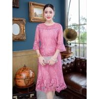 ราคา ALL LADIES เดรสลูกไม้บุหงาเลื่อมหางปลาแขนระบาย (22981048875)