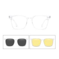 ราคา Sunrichh แว่นสายตาสั้นผู้ชายแม่เหล็กแว่นกันแดด Night Vision คลิป 3 in 1 Glasses (16309615746)