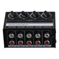 ราคา Mini Stereo Audio Mixer 4 Channel Passive Mixer Portable Audio Mixer Lotus Socket Input for Live Studio CD Players (23111060727)