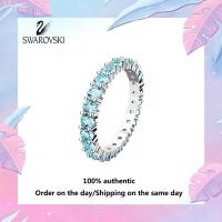 ราคา Swarovski M5658669 แหวนเงินสเตอร์ลิง 925 ทรงทรงกลมประดับพลอยคริสตัลสีน้ำเงิน แจกกล่องของขวัญบรรจุภัณฑ์ของแท้ (20729141023)