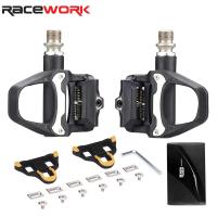 ราคา Racework ที่ปั่นจักรยานไนลอนจักรยานล็อคเหยียบจักรยานแบริ่ง cleats clipless เหยียบสำหรับระบบ SPD SL พร้อมแผ่นล็อค (23003266373)