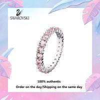 ราคา Swarovski M5658666 แหวนเงินสเตอร์ลิง 925 ทรงทรงกลมประดับพลอยคริสตัลสีชมพู แจกกล่องของขวัญบรรจุภัณฑ์ของแท้ (20728915536)