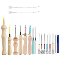 ราคา 17 Piece Punch Needle Kit Punch Needle Embroidery Kits Wooden Handle Embroidery Pen (22855418094)
