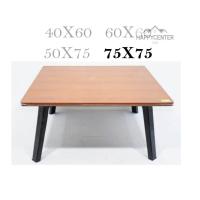 ราคา โต๊ะญี่ปุ่นลายไม้สีบีช เมเปิ้ล ขนาด 75x75 ซม 30 30นิ้ว ขาพลาสติก ขาพับได้ hc hc hc99 (1290854718)