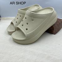 ราคา รองเท้า Crocs ผู้หญิง รองเท้าแตะสวมผู้หญิง รองเท้าส้นสูงผู้หญิง รองเท้าส้นตึก เบานิ่มใส่สบาย (19707661129)