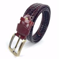 ราคา Chinatown Leather เข็มขัดถักแบนหนังแท้ 1 5 นิ้วสีน้ำตาลเข้ม ดำ แทน (152832101)