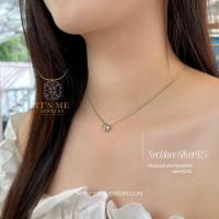 ราคา สร้อยเงินแท้พร้อมจี้92 5 จี้ box เพชร cz ตรงกลาง งานน่ารักๆ ชุบทองคำขาว Free size 16 17 นิ้ว เนื้อเงินแท้ (21878005645)