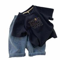 ราคา LANBAO เสื้อยืดแขนสั้นเด็กชายสไตล์เกาหลี ชุดเซ็ต 2 ชิ้น เสื้อแขนสั้น กางเกงยีนส์ลำลองสำหรับเด็ก ผ้าดีและนิ่มสุดๆ (19478899534)