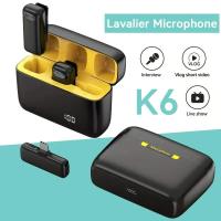 ราคา คลังสินค้าพร้อม ฟรี K6ใหม่ไมโครโฟนไร้สายลาวาเลียร์แบบพกพาไมค์ขนาดเล็กเครื่องบันทึกวิดีโอเสียงถ่ายทอดสดโทรศัพท์เล่นเกมไมค์สำหรับ iPhone Android (23235051135)