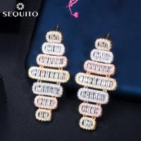 ราคา เลื่อมต่างหูระย้ายาวลายดอกกุหลาบและชุบทองคำขาวสำหรับงานเลี้ยงงานแต่งงานงาน SE188เครื่องประดับแบบกลวงดีไซน์สร้างสรรค์ (23302139159)