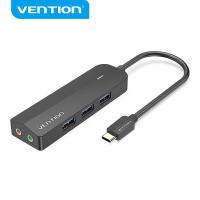ราคา Vention USB C HUB 5 in 1 Type C 3 1 to USB 3 0 Micro B 3 5mm with External Stereo USB Sound Card adapter for Samsung Note10 Huawei P40 AUX usb hub Type C Hub (7952270400)
