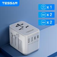 ราคา TESSAN หัวแปลงปลั๊กไฟ Universal Travel Adapter 35W 65W 100W มาพร้อม ช่อง USB C และ USB A รุ่น เดินทางไปญี่ปุ่น ฮ่องกง เกาหลี เหมาะสำหรับ iPhone Samsung Xiaomi MacBook (19259228332)