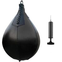 ราคา Boxing Speed Bag Swivel Set with Black Leather Punching Ball Pump Speed Ball Boxing Punching Bag ro2 (22133924763)