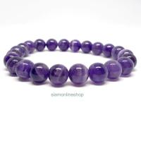 ราคา AMETHYST หินอเมทิสต์ ขนาด 8 มม สร้อยข้อมือหินแท้ by siamonlineshop (1112286236)