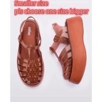 ราคา 2023 Summer Melissa Ladies Thick Sole Sandals Womens Platform Roma Jelly Shoes Fashion Adult Woven Beach Sandals SM133 (20869932535)