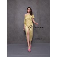 ราคา Mirrorsister 21018 4 เดรสดีไซน์เก๋ เนื้อผ้าซาตินเนื้อดีใส่สบาย ช่วงบนเป็นเสื้อคอปาดใส่ไหล่ตก (16652385726)