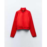 ราคา ZARA แจ็คเก็ตคอสูง แขนยาว SATIN JACKET WITH CONTRAST TAPING (22226157652)