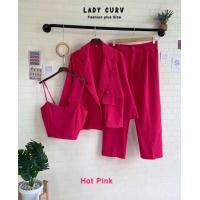 ราคา สูทสาวอวบ กางเกงสาวอวบ สูทคลุมแขนยาว กางเกงขายาว สายเดี่ยว (22066448573)