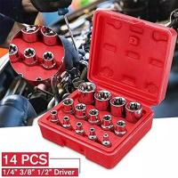 ราคา 14pcs Torx ดอกไขควงหัวจีบเซทเต้ารับ DRIVER Torx ดอกไขควงหัวจีบซ็อกเก็ตชุดเครื่องมือชุดกล่อง (10324659527)