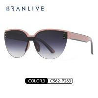 ราคา 420BRANLIVE DC Big Frame Black Sunglasses Women แว่นตากลม (23087883952)