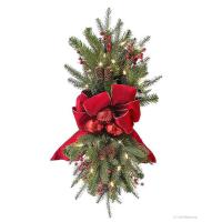ราคา คริสต์มาส garland ผนังประตูและหน้าต่างแขวน berry pine cone โบว์แขวนตกแต่งประตูผนังบันได garland ตกแต่ง SUN TH (23140495346)