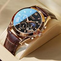 ราคา นาฬิกาผู้ชาย POEDAGR รุ่น Luxury สายหนังแท้กันนํ้า 30 เมตร (22513316498)