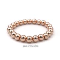 ราคา PYRITE หินไพไรต์แท้แบบเงา ขนาด 8 มม เลือกสีได้ สีทอง สีเงิน สีโรสโกลด์ สร้อยข้อมือหินแท้ by siamonlineshop (12050578519)