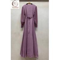 ราคา Maxi Dress เดรสอัดพลีทตัวยาวแขนยาว มีซับด้านใน มีซิปข้างTD430 (13913243180)