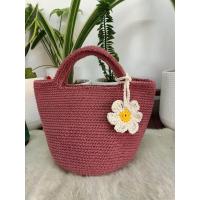 ราคา กระเป๋า ถัก เชือกฟอก ใบ เล็ก สไตล์ มินิมอล ตกแต่งดอกไม้ (16334914073)