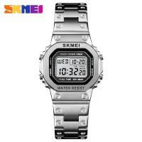 ราคา Skmei 1433นาฬิกาอิเล็กทรอนิกส์อินเทรนด์ขายดี1456แฟชั่นย้อนยุคสายเหล็กเรืองแสงนาฬิกานักเรียน (23088684072)