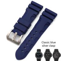 ราคา ยางธรรมชาติซิลิโคน24มม 26สายนาฬิกาเอ็มเอ็มสำหรับ Panerai ใต้น้ำ Luminor PAM สีดำสีน้ำเงินสายรัดสีส้มแดงผีเสื้อ (20936274147)