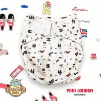 ราคา กางเกงผ้าอ้อมซักได้ Baboon Baby เอวเทป ฟรีไซส์ แรกเกิด 2ขวบ พร้อมแผ่นซับชาโคลแบมบู5ชั้น ลายMini London (19460932993)