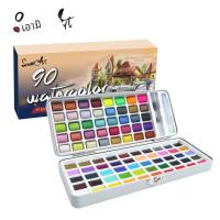 ราคา Seamiart ชุดรูปวาดสีน้ำสีพื้น50 72 90 100สีสำหรับสมุดวาดรูปอุปกรณ์สี (22914668189)